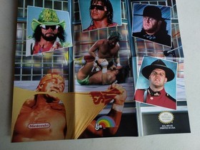 WWF WRESTLEMANIA STEEL CAGE CHALLENGE Nintendo NES Folded 15"&times;11" POSTER ~ EX++
