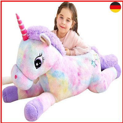 IKASA Groß Einhorn Stofftier Riesen Kuscheltier,110cm Gross Plüschtier Riesige