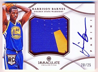 2012-13 Immaculate Harrison Barnes Red Premium Patch Auto Rc #PP-HB (20/25)
