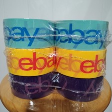 12 Pack Bold Colors Ebay Packing Tape Purple Blue Yellow 2" X 75 Yards Each Roll