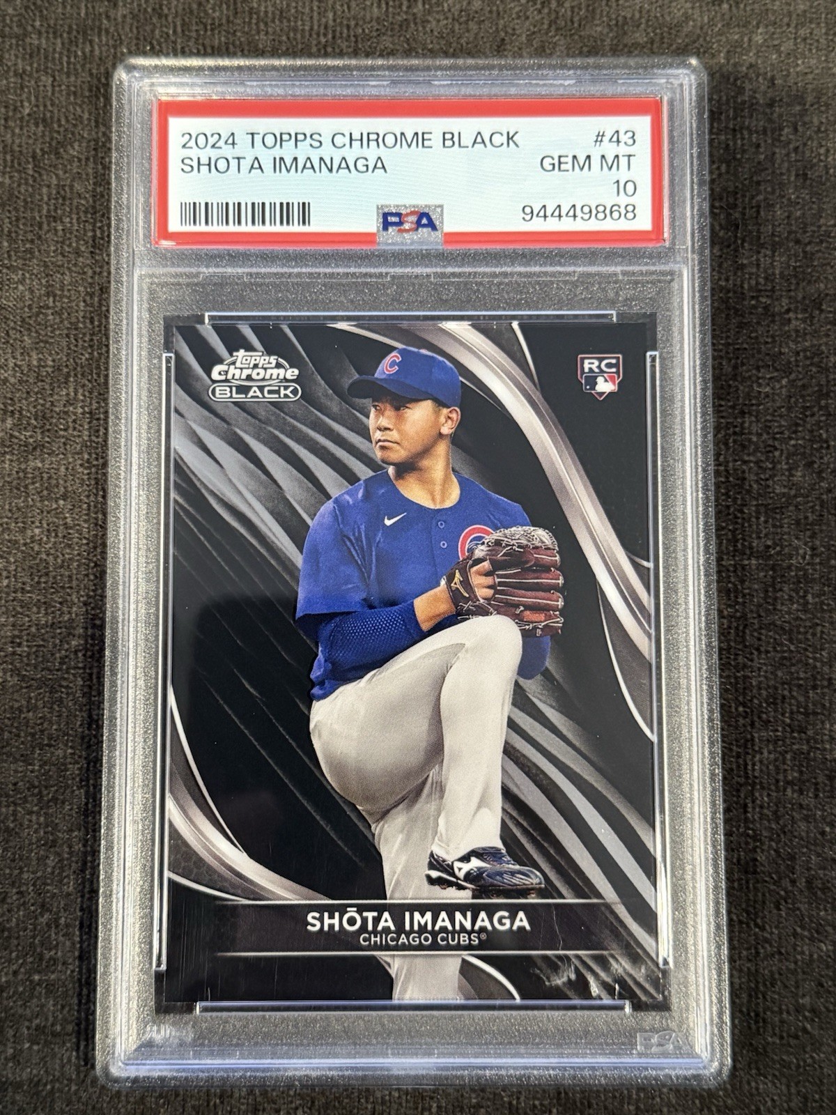 2024 Topps Chrome Black Shota Imanaga #43 Rookie (RC) PSA 10 Chicago Cubs