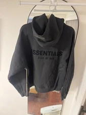 NEW Fear of God Essentials Stretch Limo Black Hoodie Size Small Authentic✅