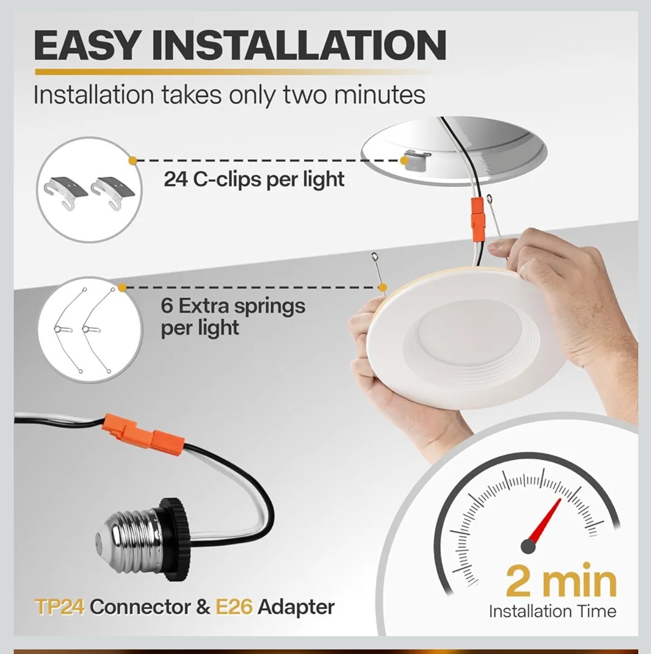 12 Pack 5/6 Inch LED Can Lights with 2000K Night Light 5CCT Dimmable 1200LM