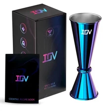 Jigger for Bartending, Professional Double Cocktail Jigger with Recipes Bookl...