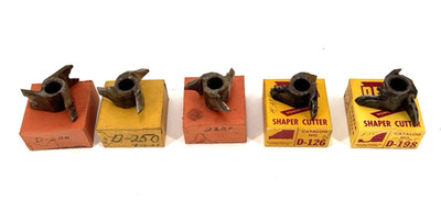 Lot of 5 Vintage Delta Rockwell Wood Shaper Cutter Bits 1/2'' Bore