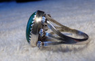 ANTIQUE NAVAJO AMERICAN INDIAN GREEN MALACHITE STERLING SILVER FLOWER RING SZ 8 — photo 7