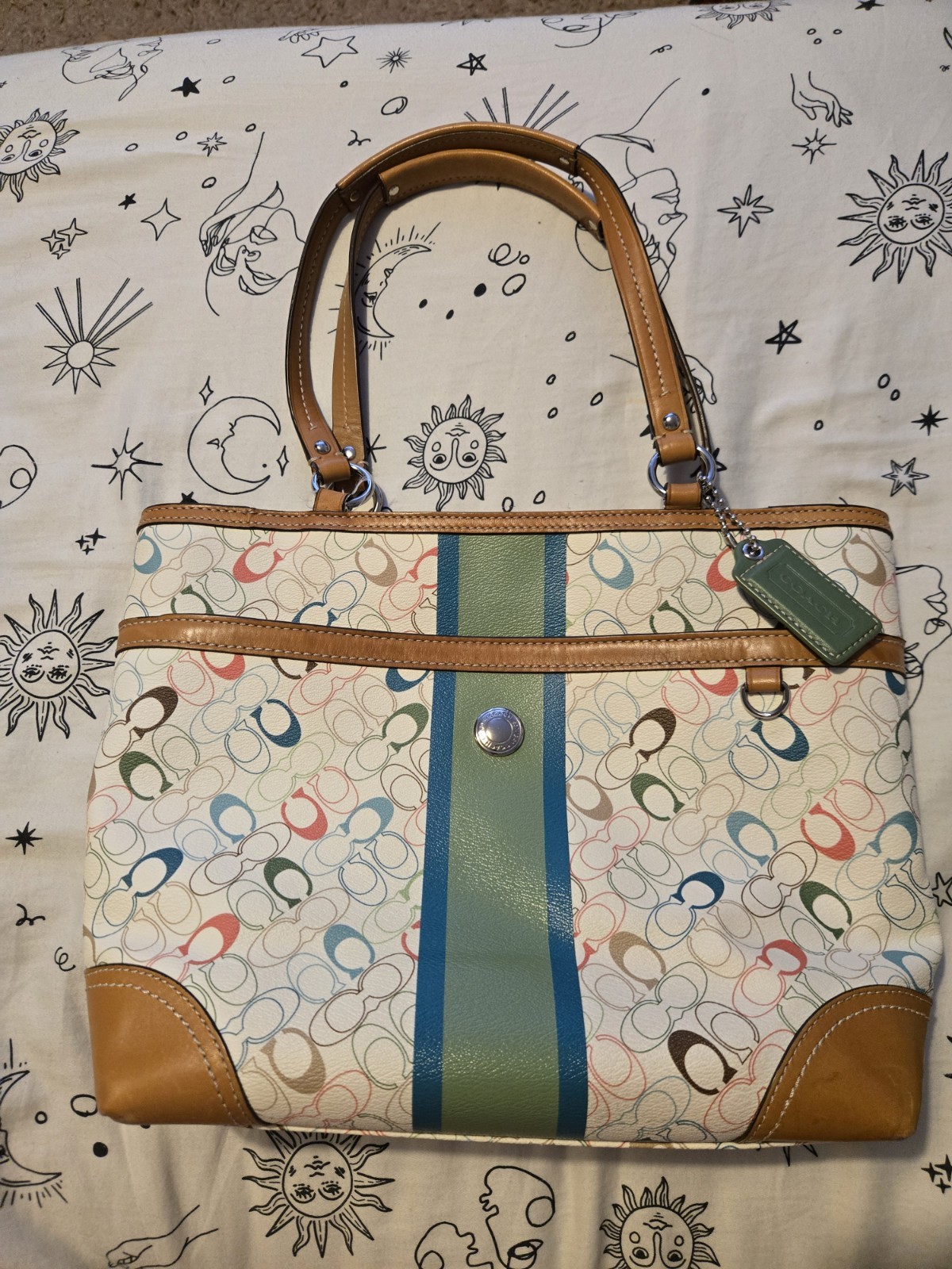 Authentic Coach Tote Shoulder Bag Monogram Logo