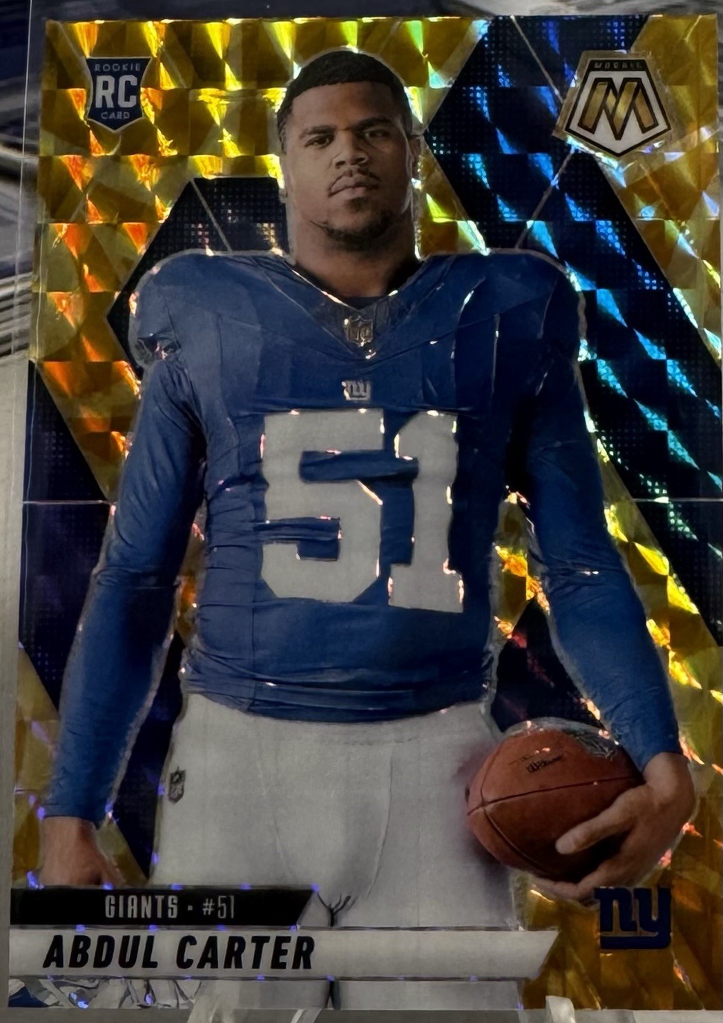 Abdul Carter 2025 Panini Mosaic #282 Reactive Yellow Rookie Variation (RC)