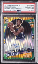 2021 PANINI DONRUSS OPTIC SIG SER GREEN SHOCK MOSES MOODY PSA AUTHENTIC AUTO 10