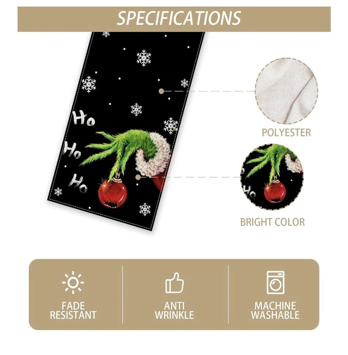 Funny Character Christmas Table Runner - Winter Decor