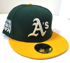 Oakland A's MLB NE "Pop Sweat" 1974 World Series Fitted Hat~Green/Gold