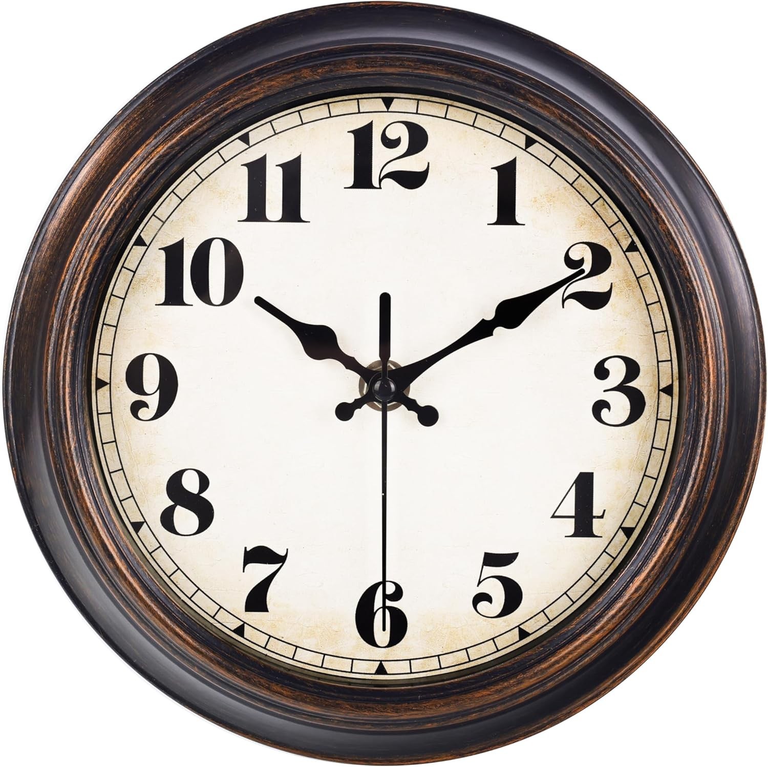 Vintage Wall Clock 8 Inch Retro Silent Wall Clocks Battery Operated for Kitchen