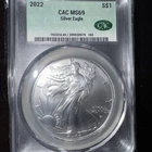 2022 Silver American Eagle CAC GRADED MS69 Type 2 Green Label
