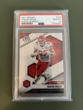 Travis Kelce 2021 Panini Mosaic White Sparkle AFC Variation #240 PSA 10