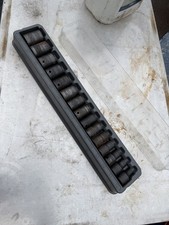 Snap On 1/2" Drive 6-Point Metric Shallow Impact Sockets 10mm - 24mm & tray