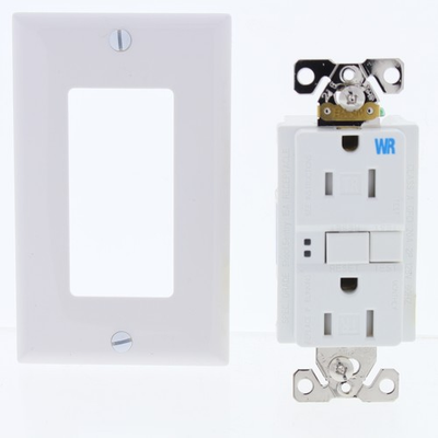 #ad Eaton White Tamp Weather Resistant GFCI Self Test Outlet 15A 125V 5 15 TWRSGF15W $14.24