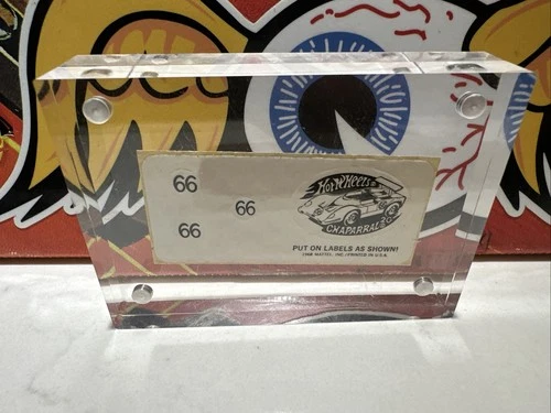 1969 Hot Wheels REDLINE STICKER SHEET Chapparel 2G Decal Original W Acrylic Case