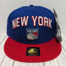 New York Rangers Hat Cap Snap Back Starter Arch Logo Two-Tone NHL Blue Red