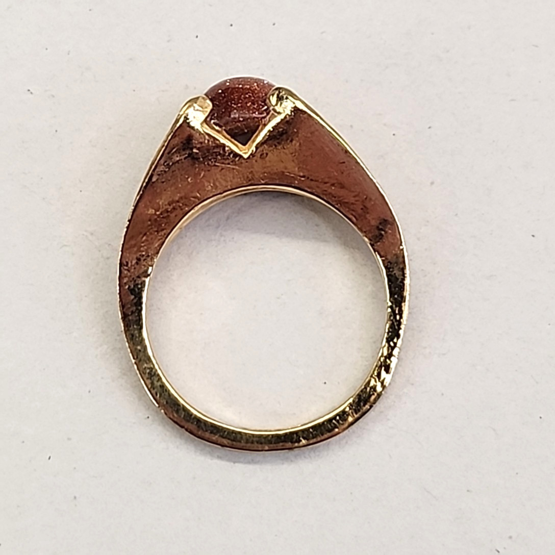 Goldstone Ring Gold Filled Split Shank Small 4.5 … - image 5