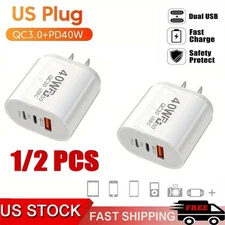 Dual PD 40W Fast Wall Charger Power Adapter For iPhone 17 Pro Max 15 13 8 Plus
