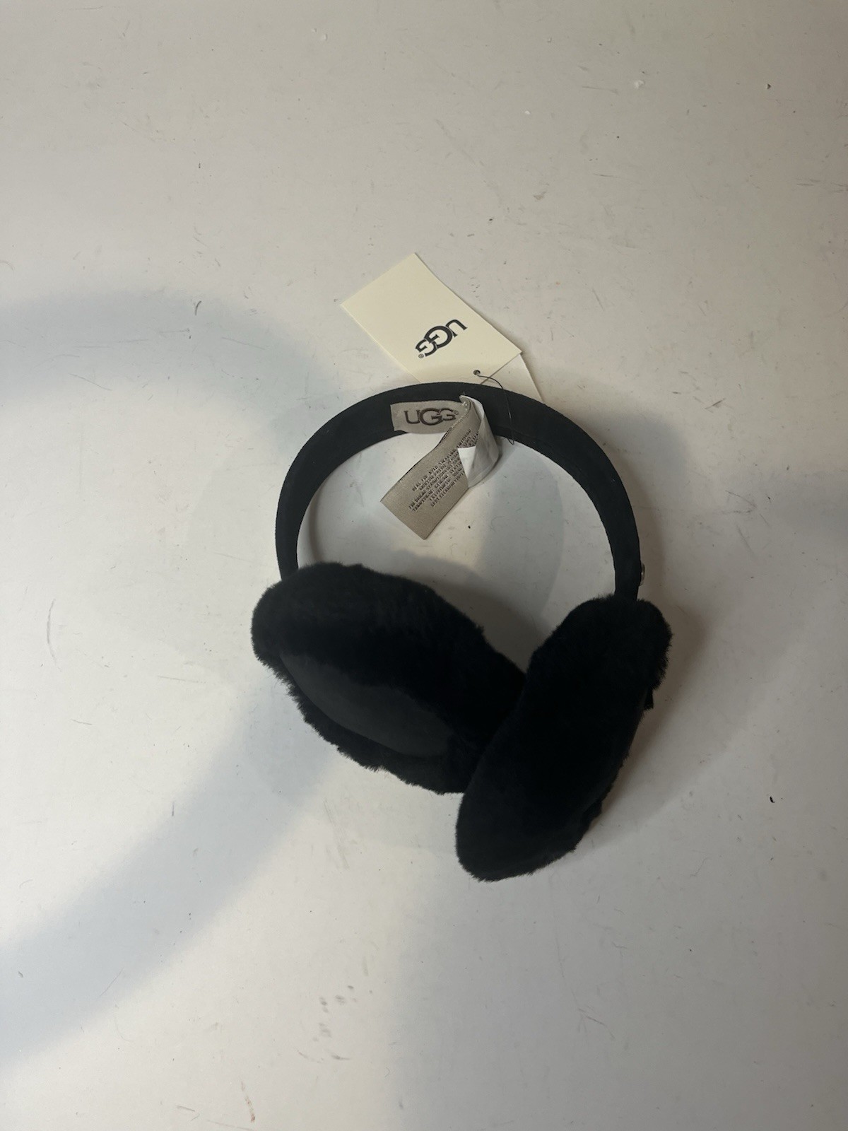 UGG  Black Shearling Sheep Fur Earmuff Real Shearling Sheepskin Australia Winter image 4