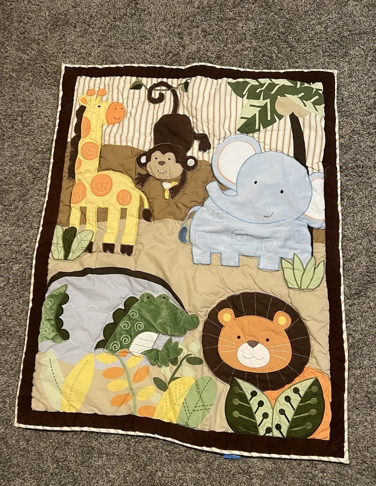 Tiddliwinks Guardería/Cuna Bebé Unisex Safari Selva Edredón/Manta con 4 Cajas de Sombra Foto 2 de 4