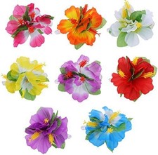 8pcs Hawaiian Hibiscus Flower Hair Clips Hairclips for Hawaiian Tropical Beac...