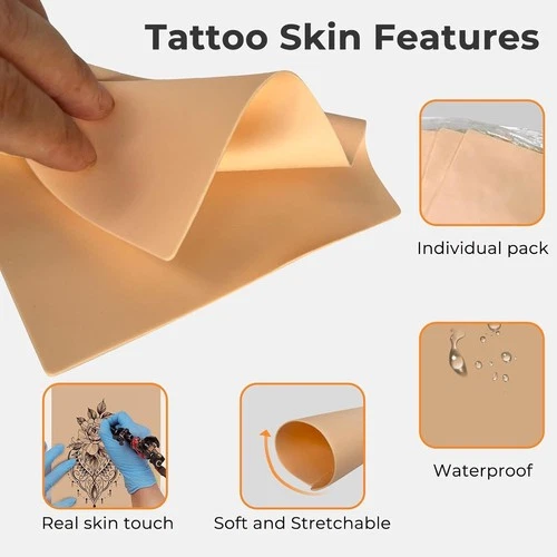 30 Pack Fake Skin for Tattoo Practice, 8"x6" ReelSkin Sheets, Realistic Reusable image 5