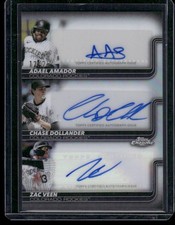 2025 Topps Chrome Update Triple Auto Zac Veen Chase Dollander Adael Amador