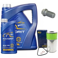 MotoröL Filter Set Mannol 15W50 API 6 Liter + Schraube FüR Mercedes 190 C-Klasse