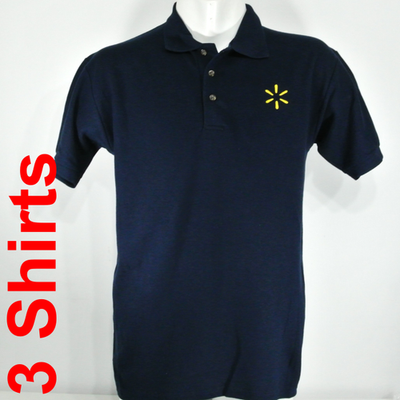 #ad WALMART Spark Associate Employee Uniform Shirt Navy Blue Size XL Lot of 3 $54.00