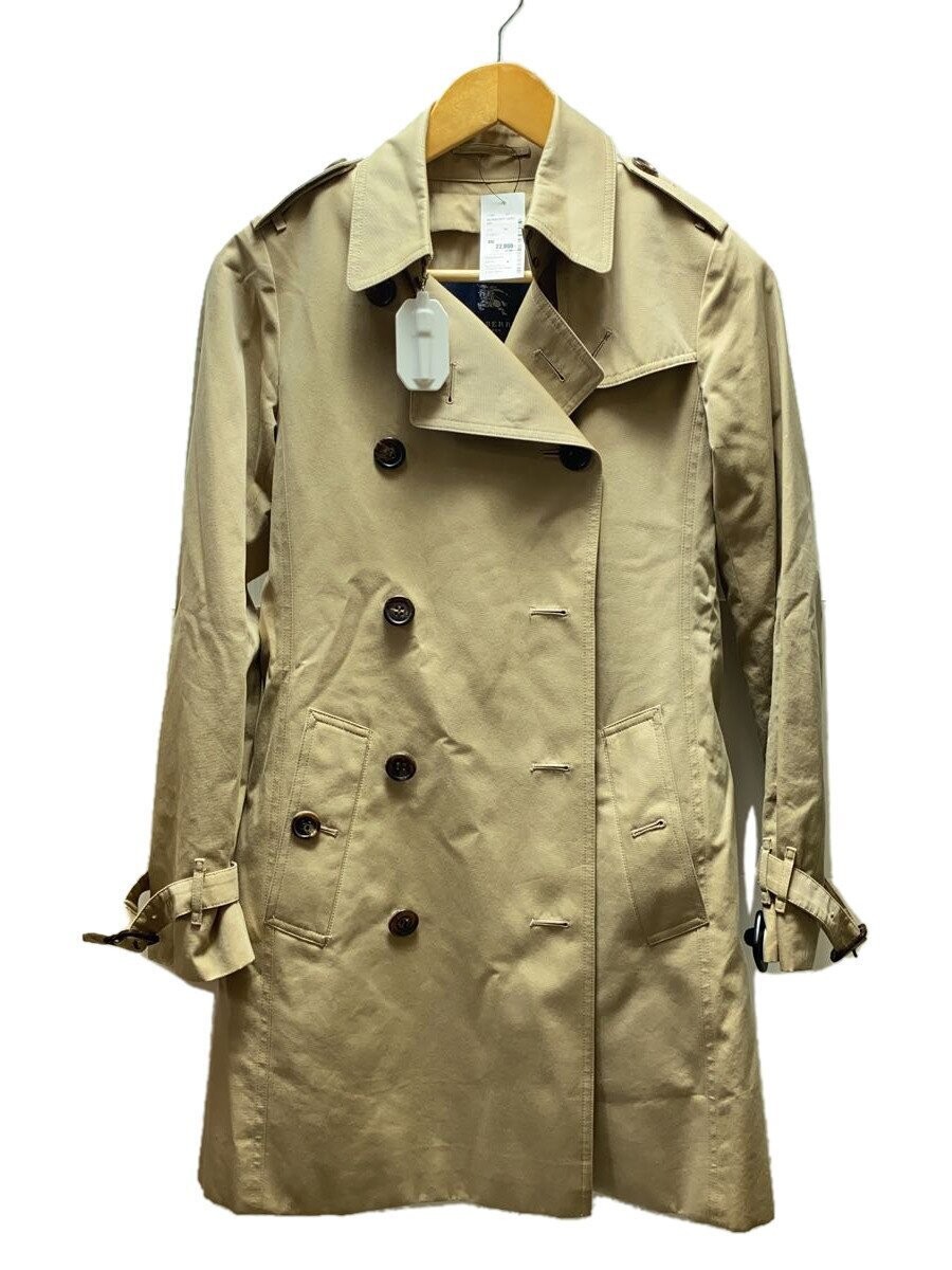 Burberry London Trench Coat Khaki Cotton Size 34 Nova Check #EG ZHA
