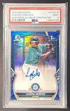 Lazaro Montes 2023 Bowman Chrome Auto Blue Lunar Crater Refractor /150 PSA 9