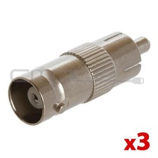 RCA Plug to BNC Jack Adapter BNC Female to RCA Male Connector CCTV Camera 3PCS