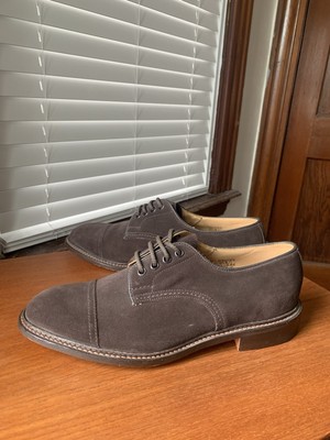 NEW w BOX | TRICKER'S 9 UK 10 US GEORGE UNLINED BROWN SUEDE CAP TOE SHOES