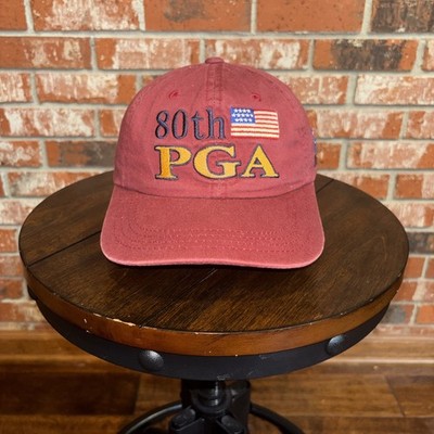 80th PGA Championship Imperial Brand Strapback Hat Burgundy Golf American Flag