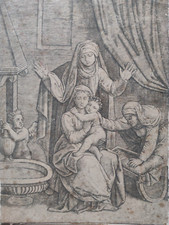 Gravure XVIe Raimondi Renaissance Engraving 16th Raphaël Radierung Incisione Ets