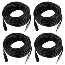 4Pcs 3-Pin Female Cables to 50ft XLR Cable Quarter Stereo Mic Male Audio Cables