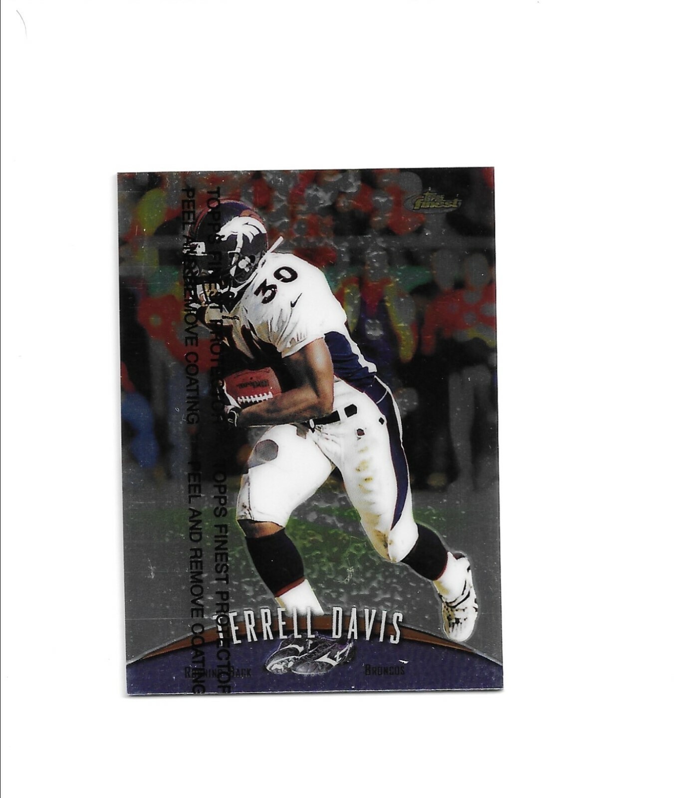 1998 Topps Finest #200 Terrell Davis Refractor Cover Still On DENVER BRONCOS NF