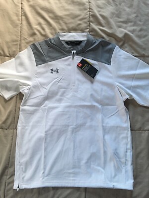 "UNDER ARMOUR" Storm Mens Activewear T-Shirt WHITE/ GRAY 1/4 Zip ...