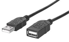 Manhattan Cavo prolunga USB 2.0 Hi-Speed 1m Nero