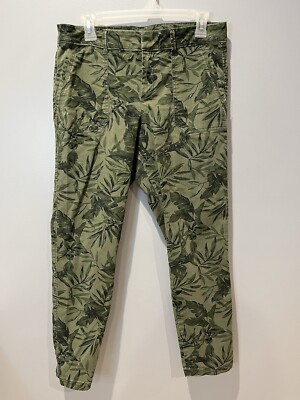 Old Navy Women s Green Pixie Pants Palm Leaf Print Size 10