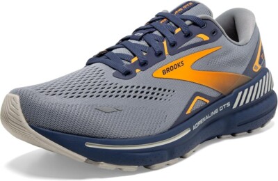 NIB MEN BROOKS 110391 027 ADRENALINE GTS 23 RUNNING CUSHION GREY/BLUE SHOES $160