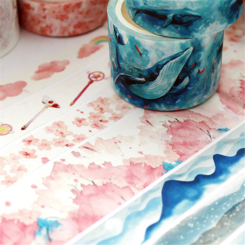 3 Rolls Washi Masking Tape Set DIY Scrapbooking Sticker Petal Animal Flower - Image 4 of 4