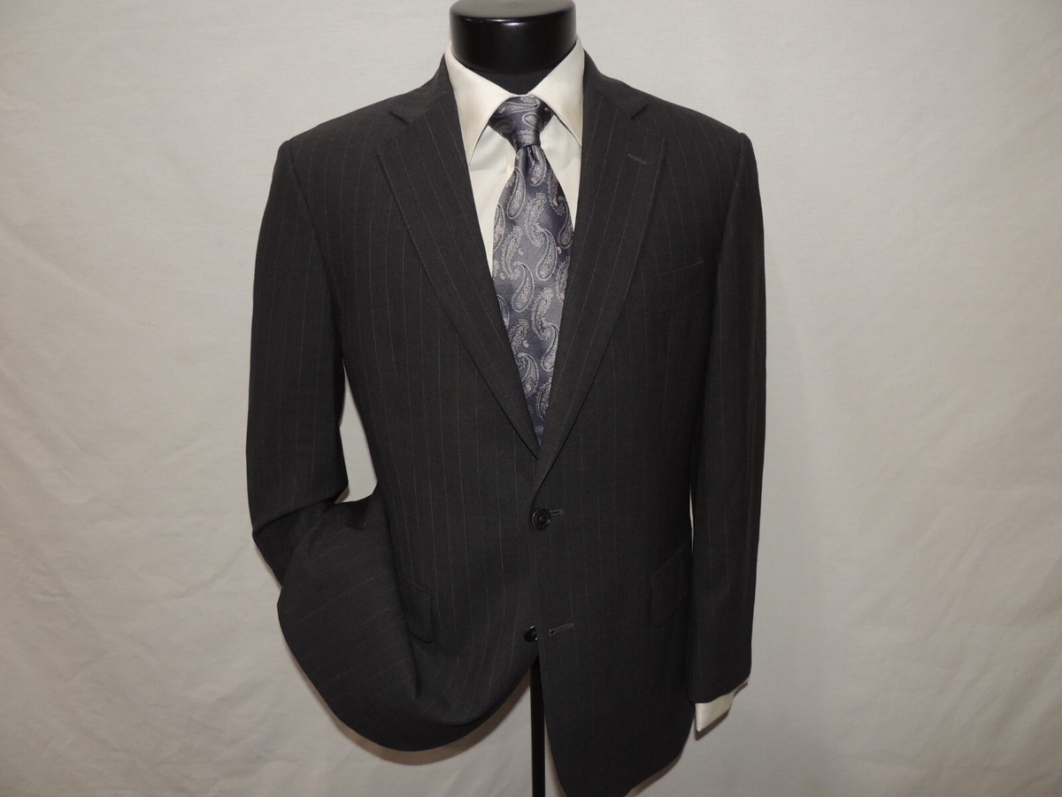 BROOKS BROTHER 346 STRETCH MEN'S GRAY STRIPE SUIT JACKET 40 SHORT