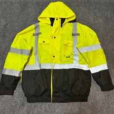 Protective Industrial Products Safety Jacket Mens Large Hooded Full Zip Type R