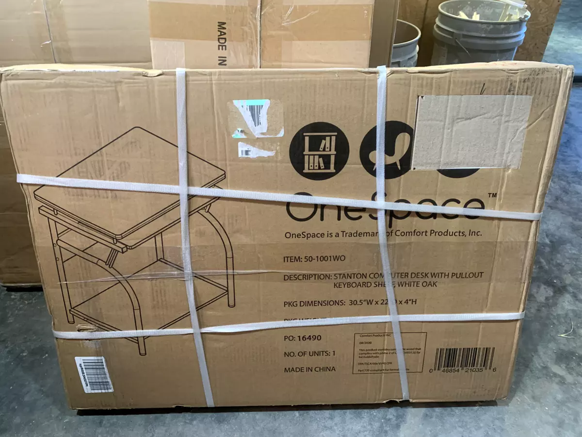 Onespace Stanton Computer Desk White Oak 50 1001WO O5 eBay