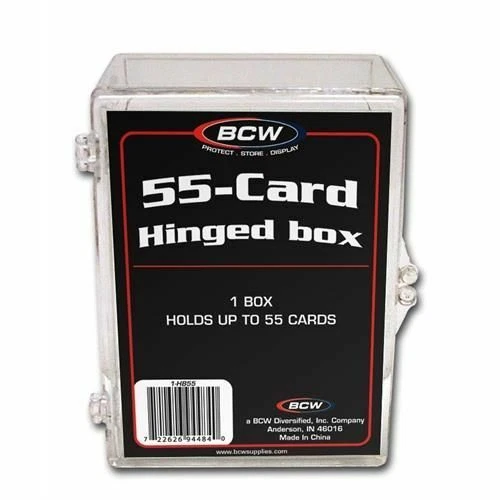 (1 Nuevo) BCW 55-Tarjetas Bisagras Plástico Caja Soporte/Estuche para Tarjetas Coleccionables Foto 4 de 4