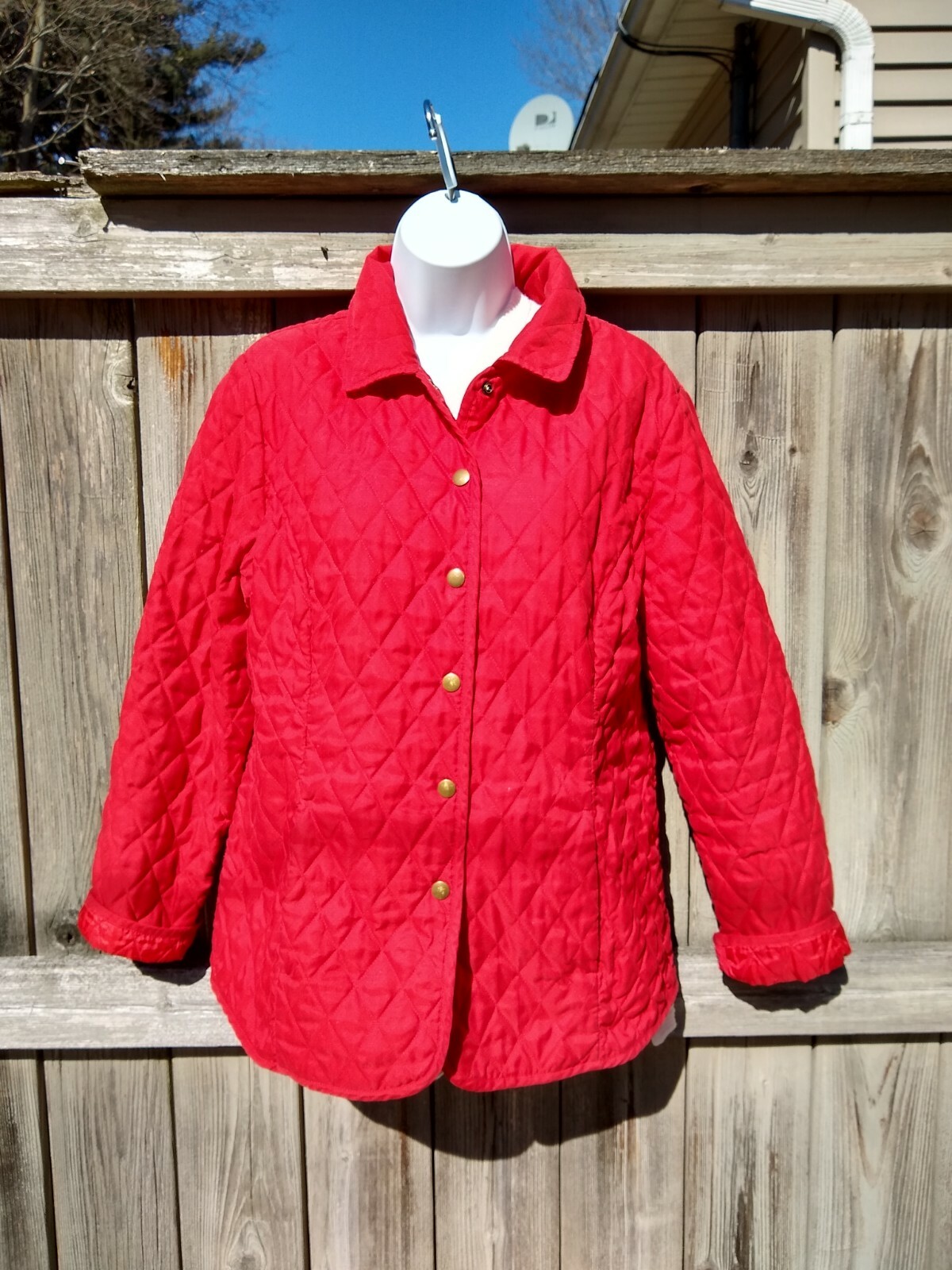 PENDLETON Diamond Quilted Jacket RED Button Snap … - image 9