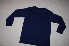 Boys L/S Tee Shirt NAVY BLUE CREW NECK Solid Color SIZE M 8